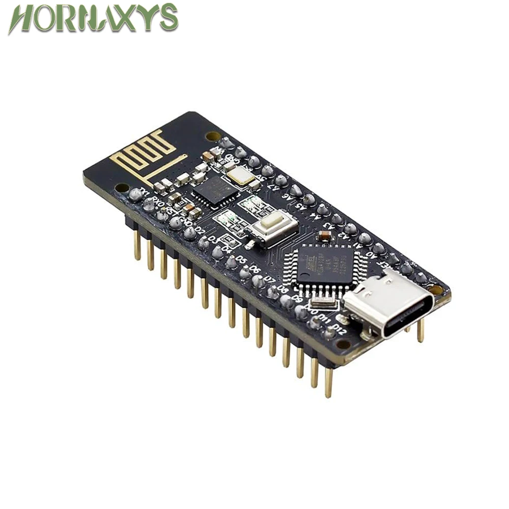 RF-Nano for Arduino Nano V3.0, Type C Nano Board ATmega328P CH340 Integrate NRF24L01+2.4G Wireless Compatible With RF24 Library