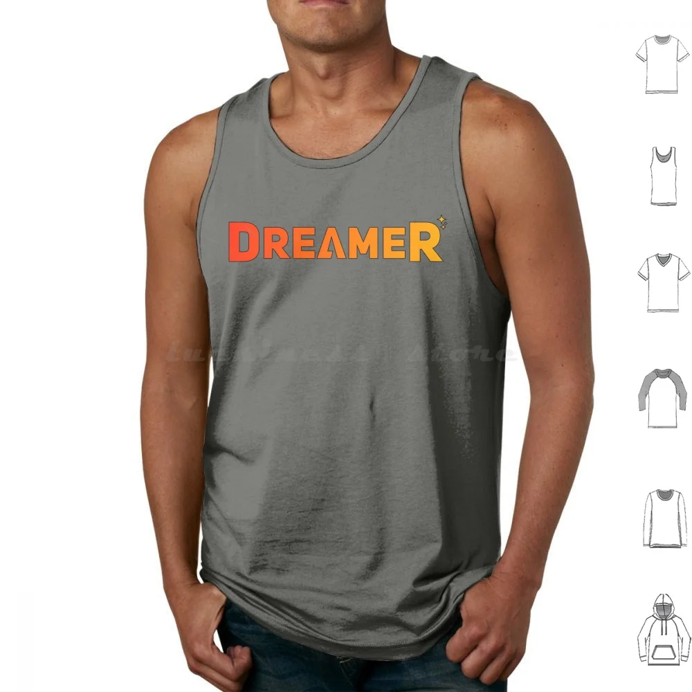 Dreamer Fire T-Shirt Tank Tops Print Cotton Word English Translatable Like Dreamer Idealist Colors Stars Logo