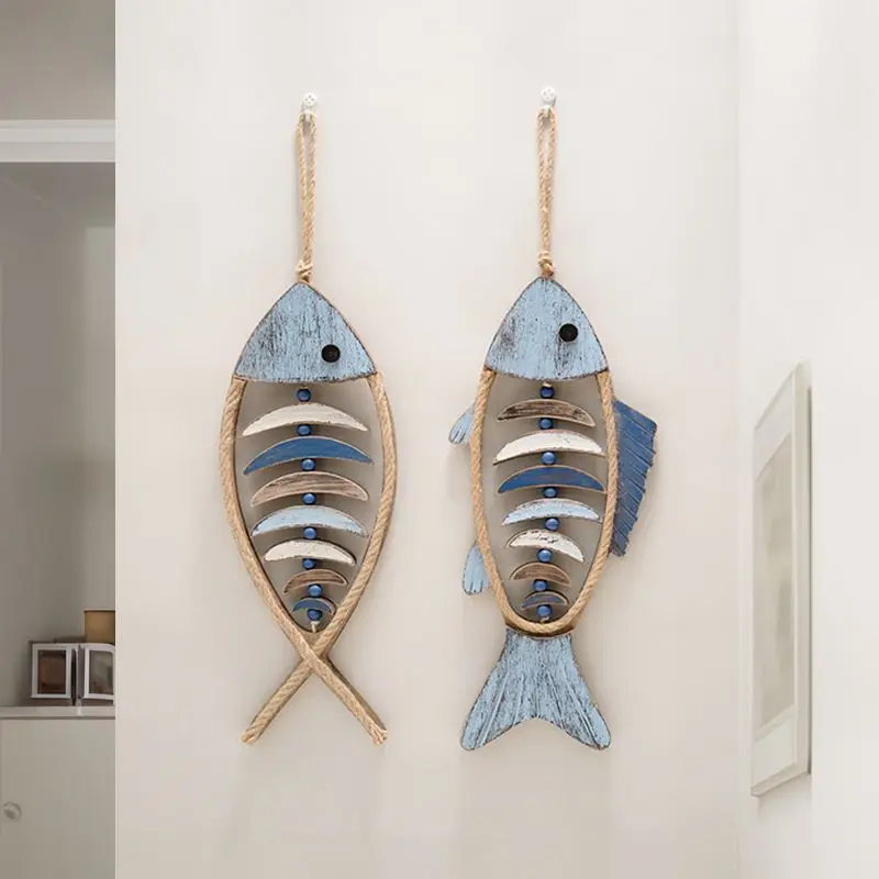 

Mediterranean Style Fish Hanging 3D Fish-Shaped Wall Decor for Showflat Hotel Room Corridor Entryway Home Ornament