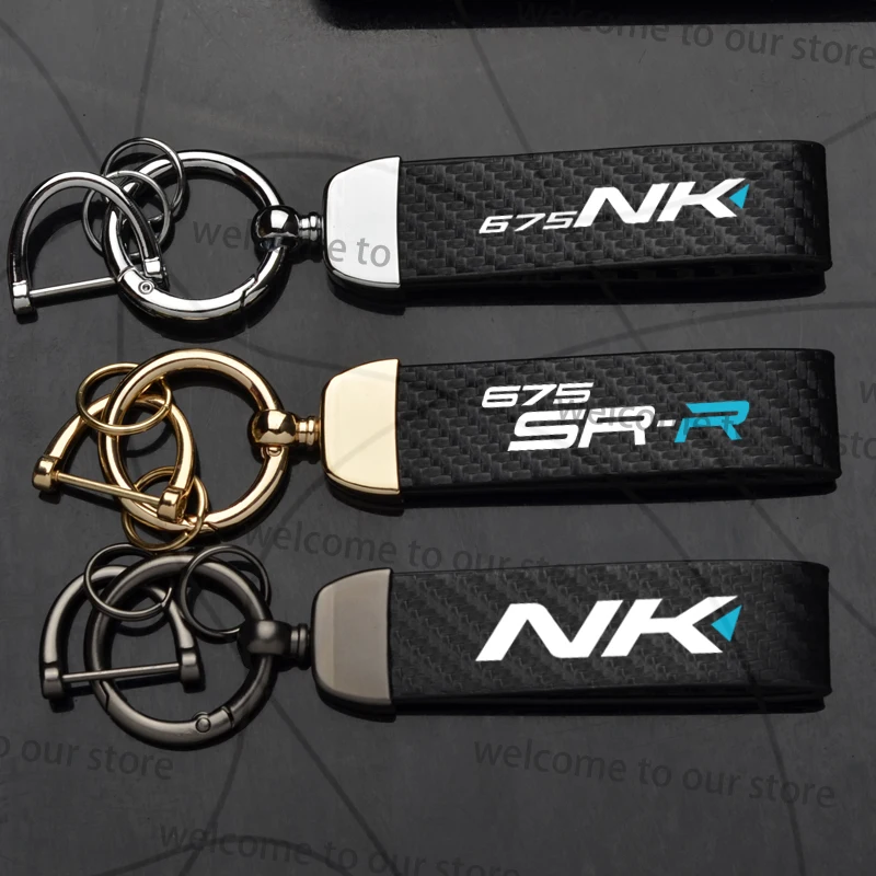Pour CFMOTO 675SR-S 675NK NK Logo emblème moto en Fiber de carbone cuir en alliage de Zinc porte-clés microfibre porte-clés accessoires