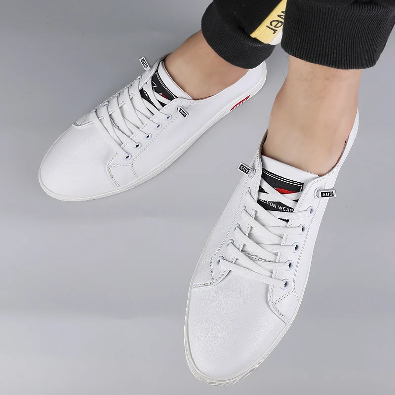 2023 New Men\'s Leather Small White Shoes Men Spring Summer Casual Shoes High-end Lightweight Fashionable Shoes