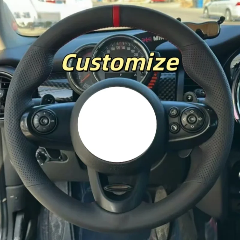 Accessoires intérieurs pour MINI JCW, housse de volant en cuir cousue main personnalisée pour F56 Clubman Convertible Countryman 2014-2020