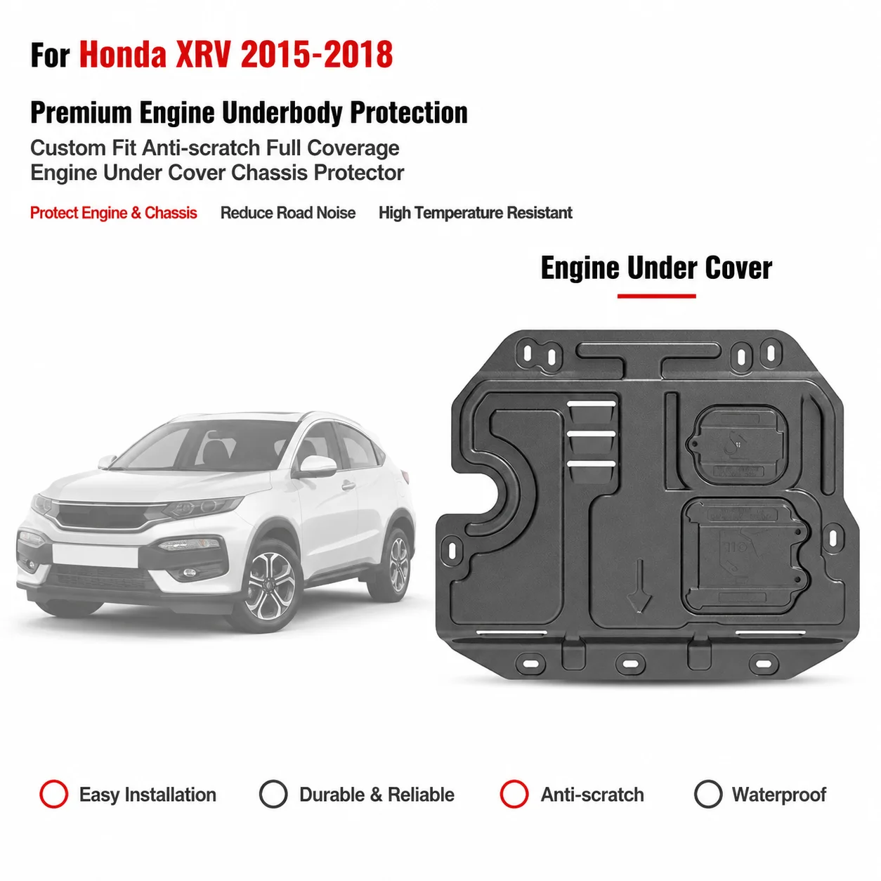 Premium Anti-Collision Full Coverage Engine Skid Plate For Honda XRV 2015-2018 1.8L Under Engine Guard Chassis Protector