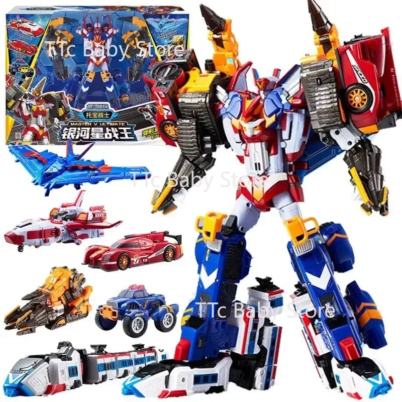 Tobot Galaxy Detectives Master V 6 In 1 Combiner Robot Toy Car Plane Action Figure ABS 39CM Transformation Model Gift