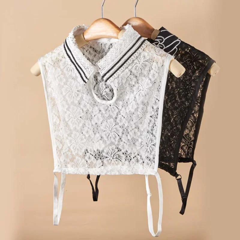 Nouveau col polyvalent pour femmes automne printemps hiver dentelle chemise décontractée respirante faux col bord en dentelle col soluble dans l'eau