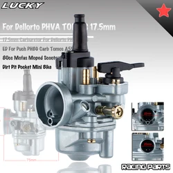17.5mm Carburetor For Dellorto PHVA TOMOS A55 50cc 80cc A55 Carb Motorcycle Carb Scooters Motocross Accessories Dirt Pit Bike