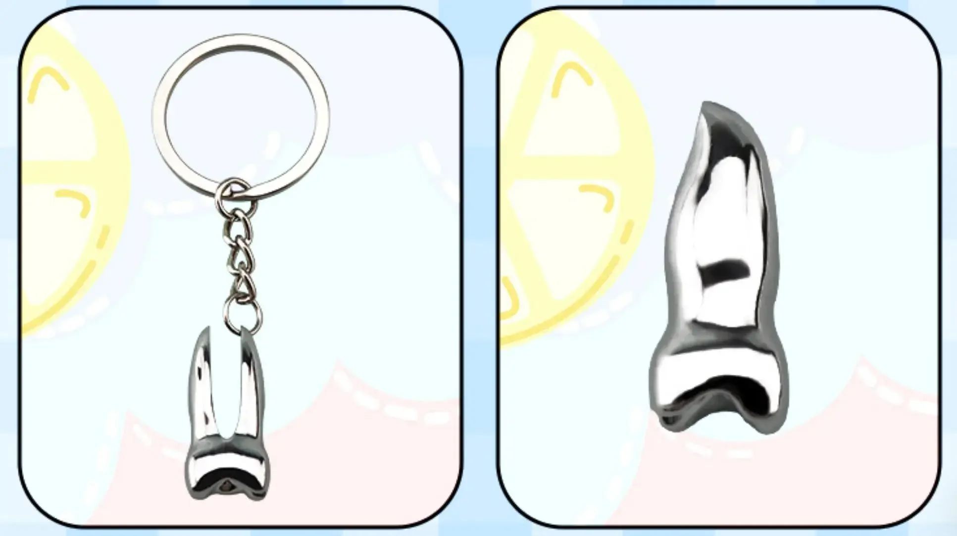 

Dental Keychain Teeth Shaped Key Chain Cute Men Women Couple Key Holder Trinket Dentistry Dentist Gifts