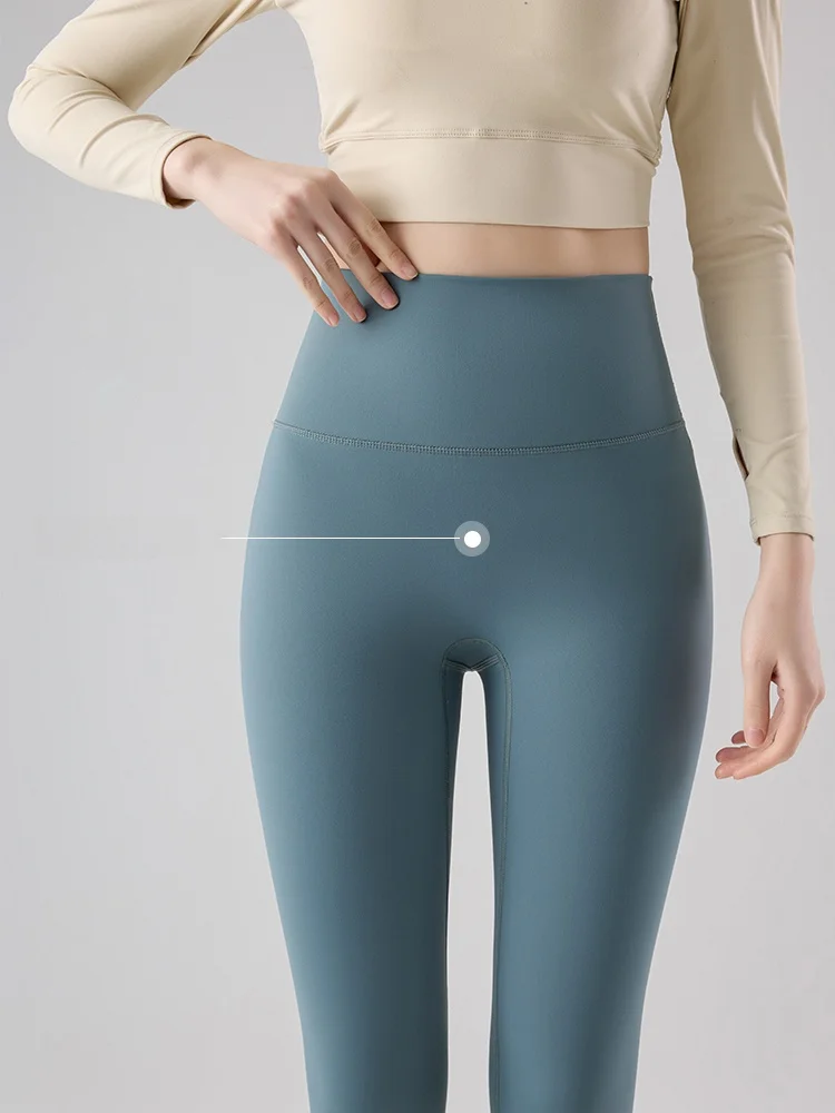 Legginsy sportowe z wysokim stanem, modelujące sylwetkę, z efektem skóry, do jogi, podnoszące pośladki, modelujące nogi dla kobiet.