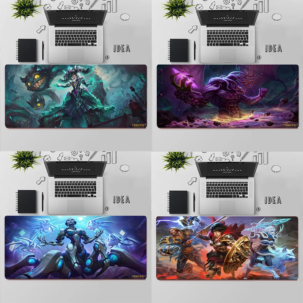 SMITE Gaming Mouse Pad Large Mouse Pad PC Gamer Computer Mouse Mat Big Mousepad XXL Silicone Carpet Keyboard Desk Mat Mause Pad