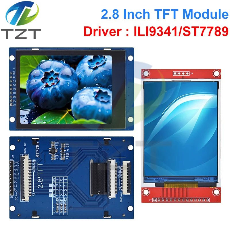 Imagem -05 - Tzt Lcd Serial Port Module para Arduino 2.8 240x320 Spi Tft Pcb Micro sd Ili9341 St77v 5v 3.3v 2.8 Display Led