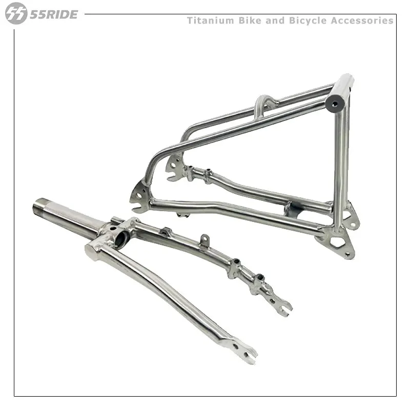 

Передняя вилка и задний треугольник из титанового сплава для Brompton P-Line, совместимые с дисковыми тормозами Flat Mount, легкие улучшенные детали.