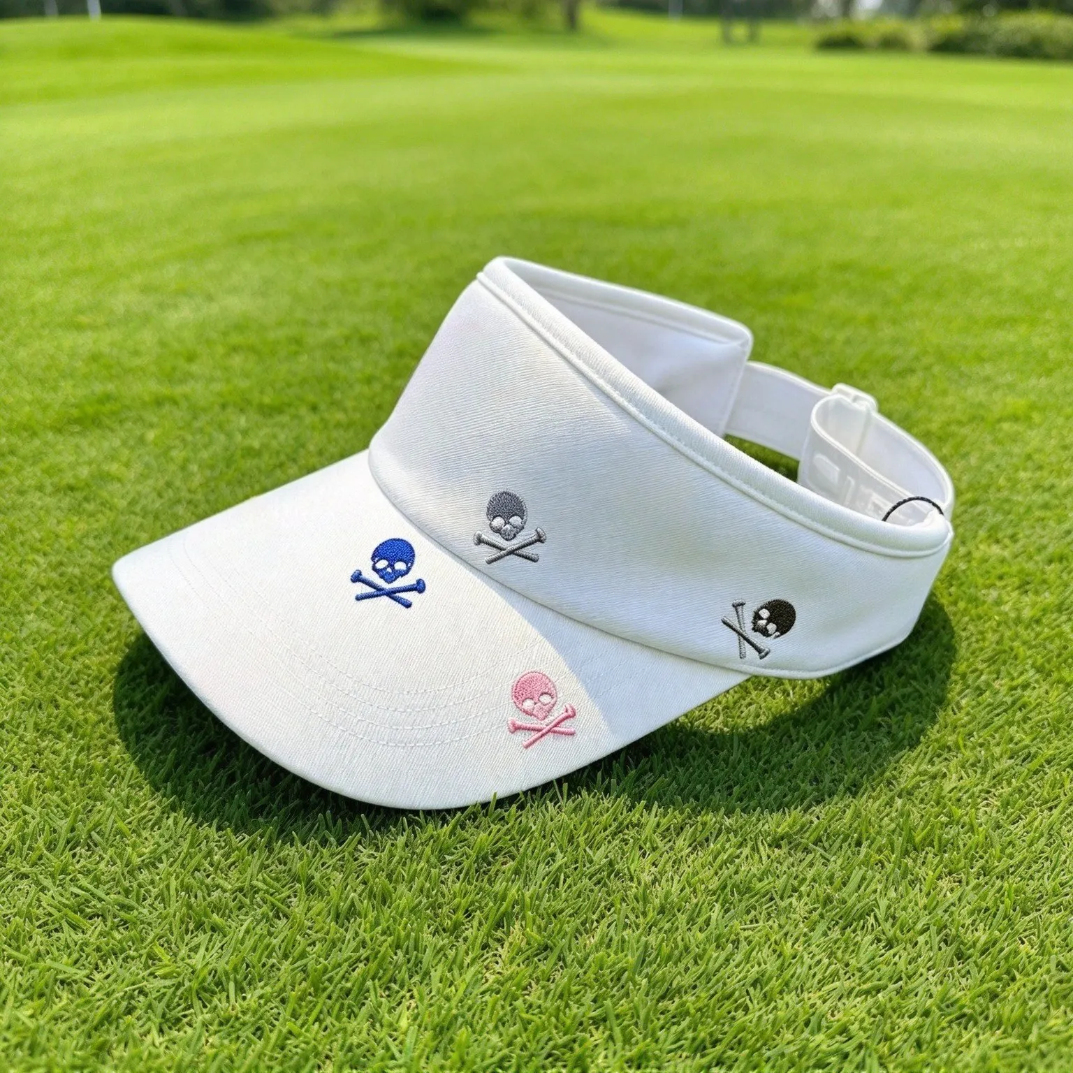 Embroidered Golf Visor, Unisex Open Top Sun Hat, Adjustable Back Strap, UV Protection Outdoor Sport Empty Top Golf Sun Visor Hat