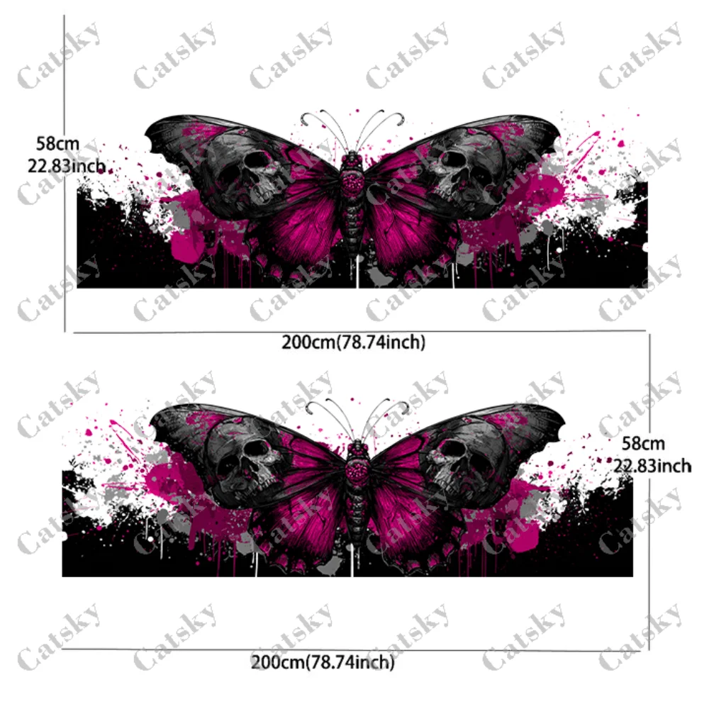 Skull Butterfly Graffiti Splatter Sticker, Durable, Fade-Resistant, Easy to Install and Remove - Enhance the aesthetic of your w