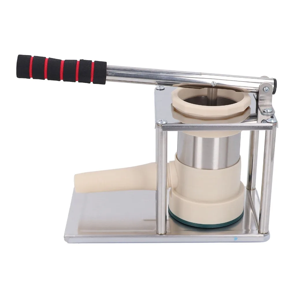 Stainless Steel Sausage Stuffer Machine Vertical Design Silver Manual Sausage Maker 4 Stuffing Tubes Easy Clean