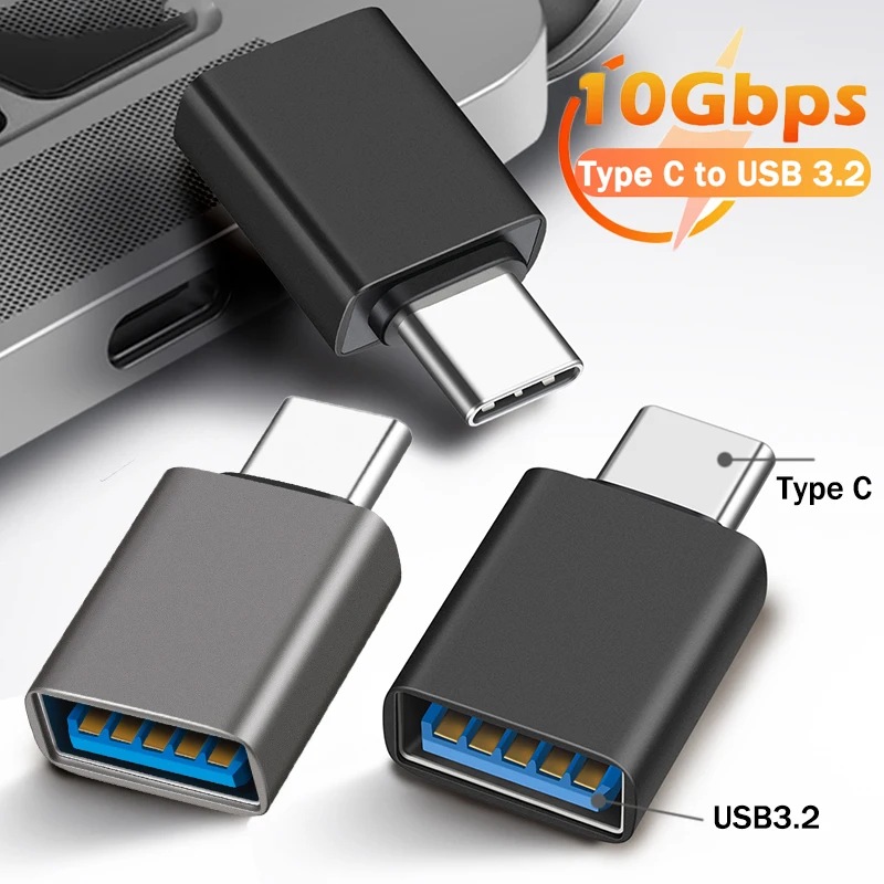 Mobile Phone Adapters Type C To USB 3.2 Male To Female 10Gbps Fast Transmission Converters USB C Laptop Cellphone Connectors