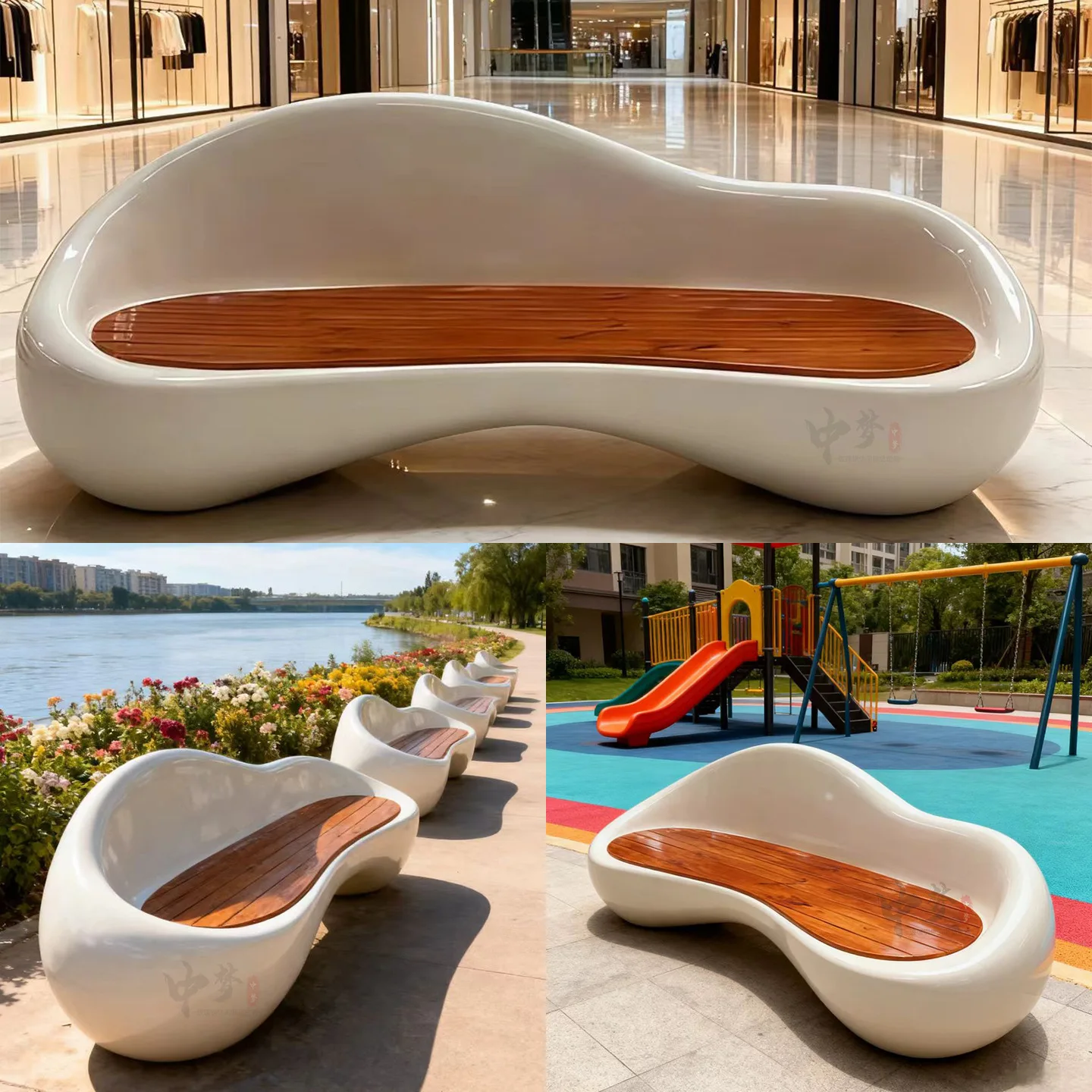 

Скамейка для парка с сиденьем из древесно-композитного материала Hxl, устойчивого к коррозии, для использования на открытом воздухе