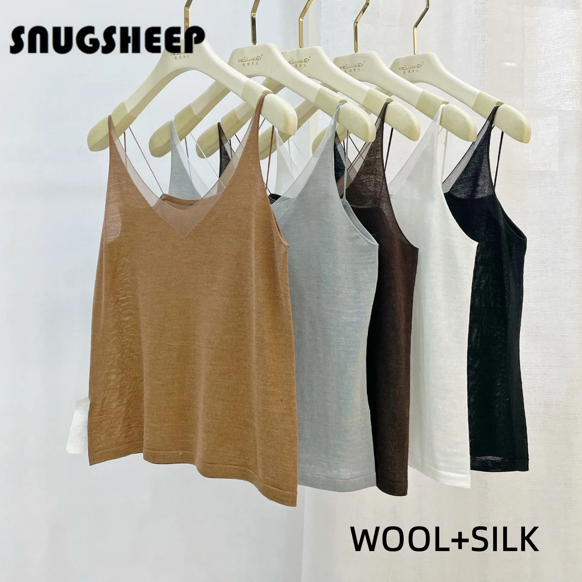 silk wool organza cami top sexy brown summer shirt women white tops trendy clothes woman outfits aesthetic lace clothing shirts