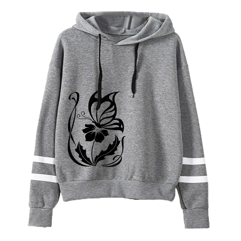 Mode Damen Sweatshirts Heiße Verkäufe Herbst Winter Vielseitige Pullover Hoodies Frau Streifen Stil Casual Sport Tägliche Einfachheit