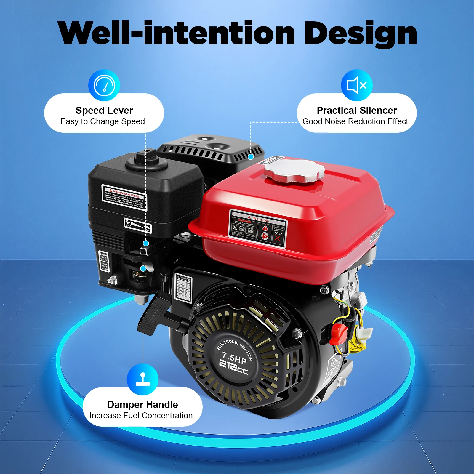 بنزين أسود 7.5 حصان، محرك بنزين مع محرك 4 كيلو وات، محرك غاز مع نسخة ترقية بدء التشغيل الكهربائي لمضخات المياه #3