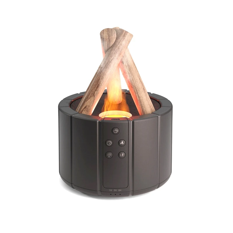 

Campfire Aromatherapy Machine Essential Oil Aromatherapy Flame Humidifier Home Deco Durable Black