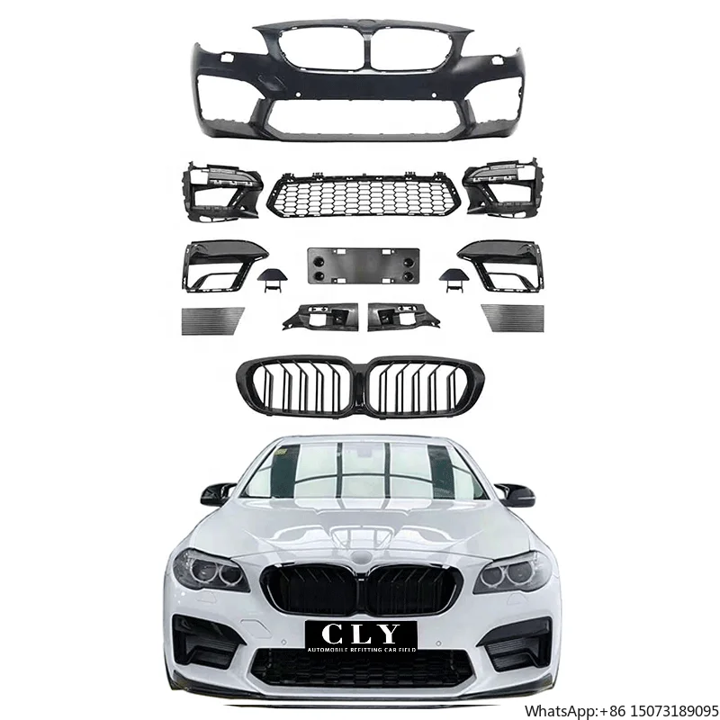 CLY Car Bumpers for 2010-2017  5 Series F10 F18 Upgrade 2021 M5 Body Kits With Siamese Large Grille