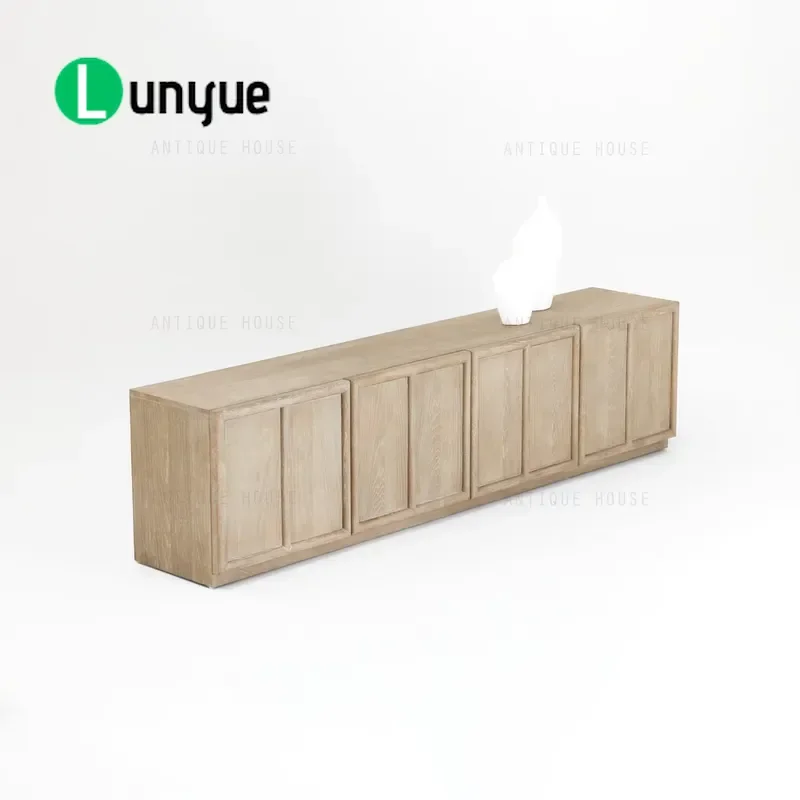 Scandinavian Retro Minimalist Wooden Cabinet for Living Room Bedroom Dining Room Farmhouse Storage Furniture Natural Wood