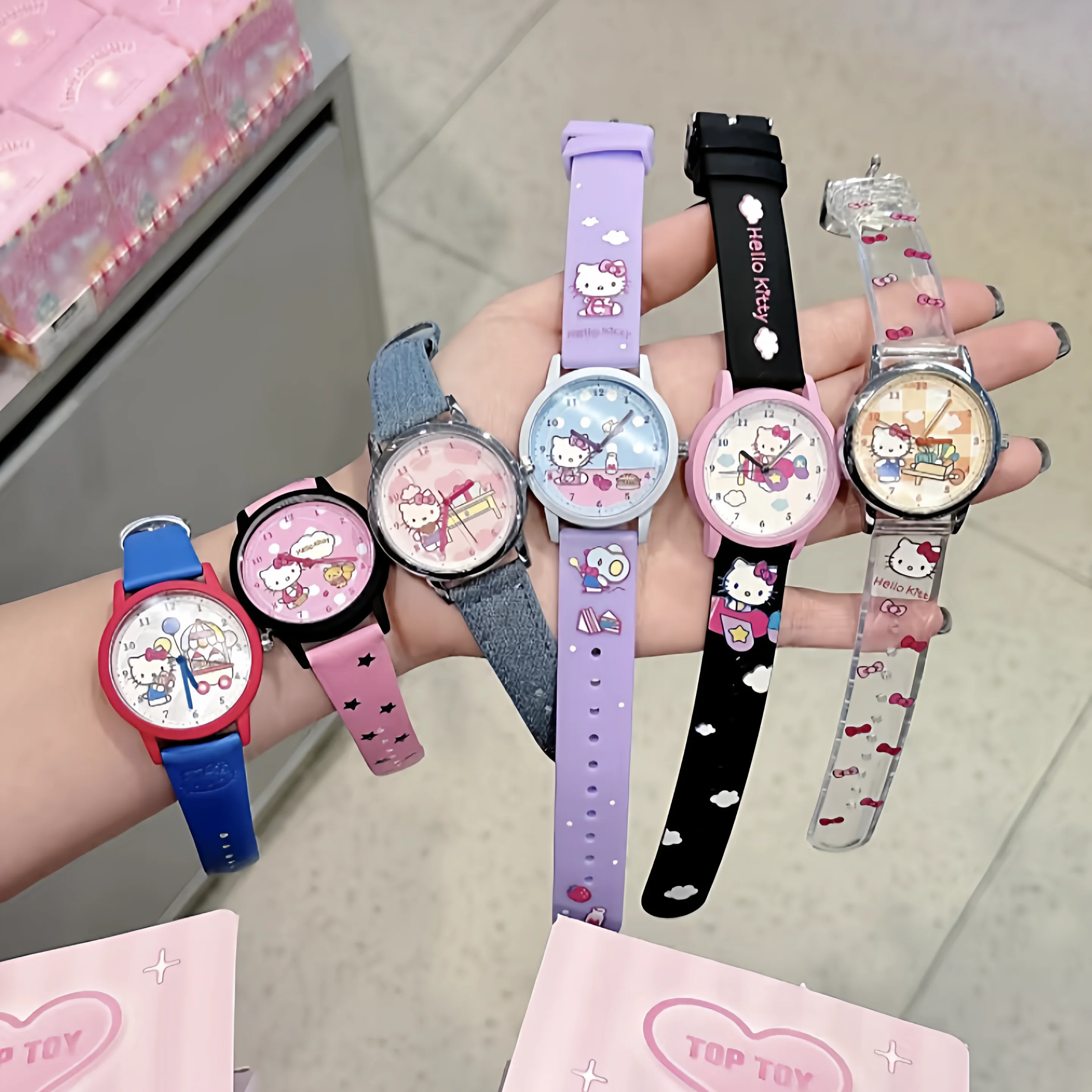 Toptoy Hello Kitty Blind Box Watch 24 Hours Date Series Cute Cartoon Peripheral Quartz Wrist Watch For Women Holiday Gift view 5