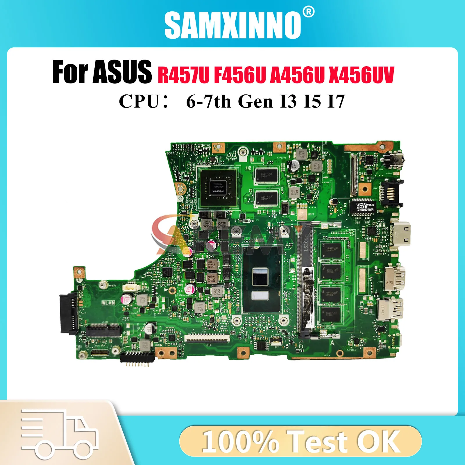 

X456UV Laptop Motherboard For ASUS X456UVK A456U F456U X456UJ R457U X456UQ X456U X456UAK X456UQK X456UF Mainboard I3 I5 I7 CPU