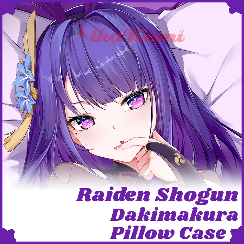 

Raiden Shogun Dakimakura Genshin Impact Pillow Case Hugging Cushion Cover Full Body Sexy Pillowcase Home Bedding Decor Otaku