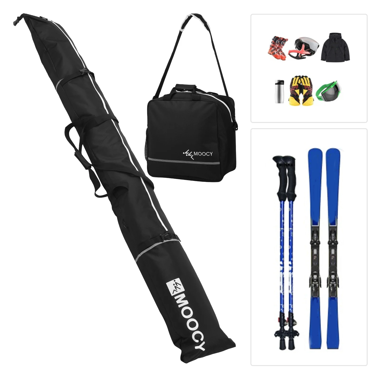 

Водонепроницаемая лыжная сумка 2 в 1 с держателями для ботинок и сноуборда Регулируемые лямки Большая емкость для хранения и инструмент для хранения лыж