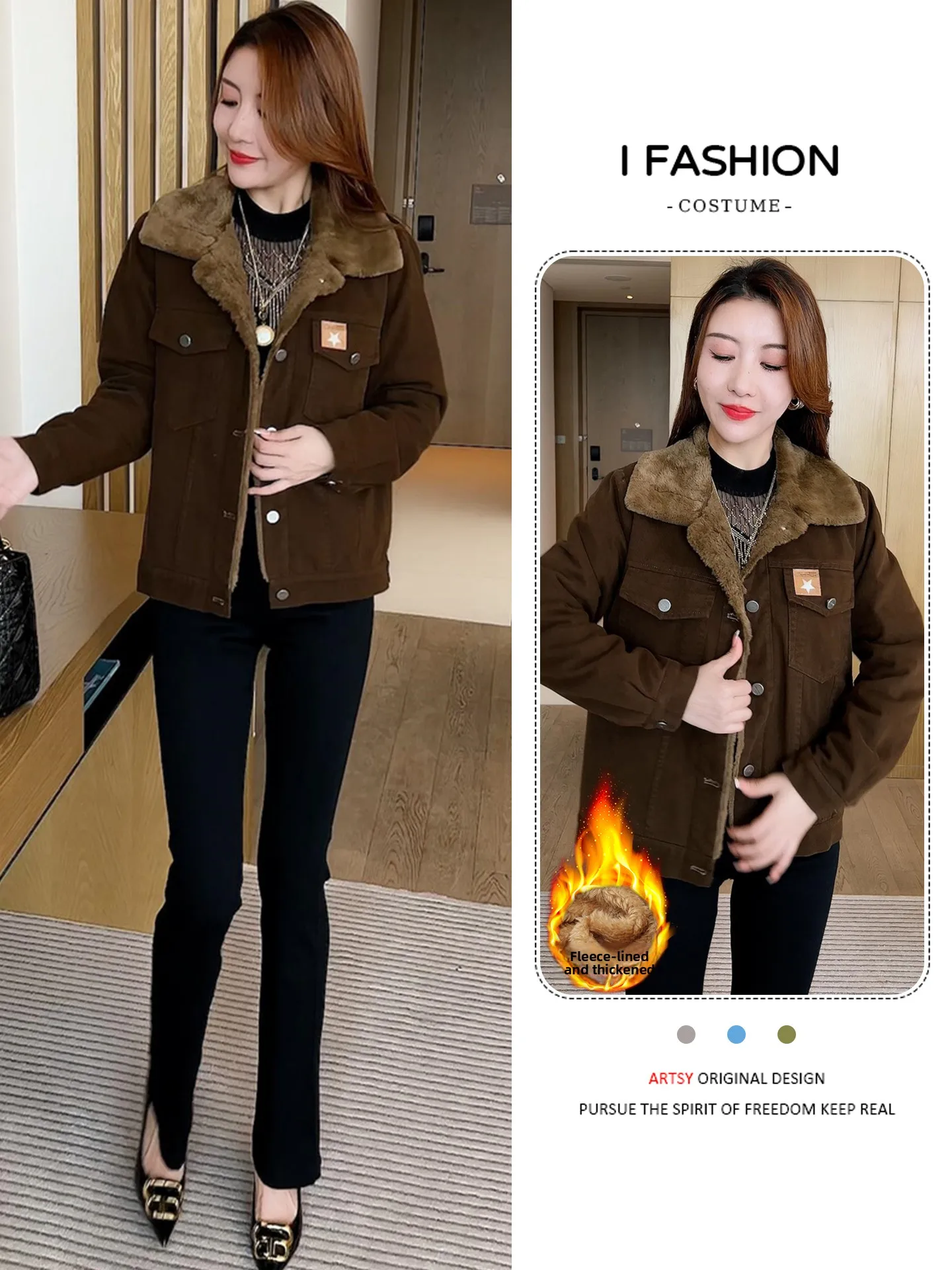 

Корейская утепленная женская куртка без капюшона для повседневной носки, свободного кроя, однотонная, на пуговицах, зимняя верхняя одежда