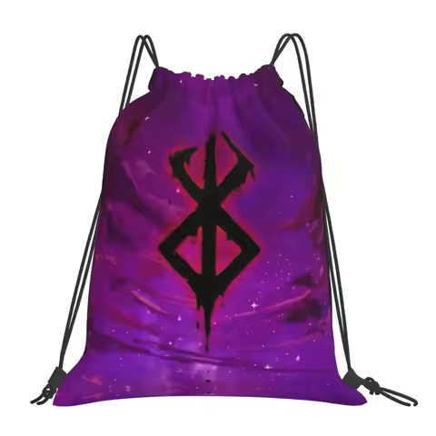 Custom Pattern Logo Drawstring Bag B-Berserk-Sacrifice Travel Backpack Student Storage Bag School Bag