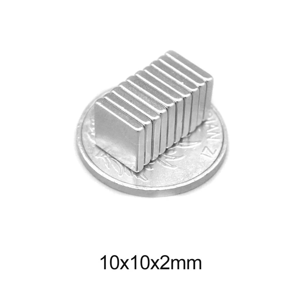 10x10x2 mm N35 Strong Square Rare Earth Magnet 10*10*2 mm Permanent Neodymium Magnets 10mm x 10mm x 2mm