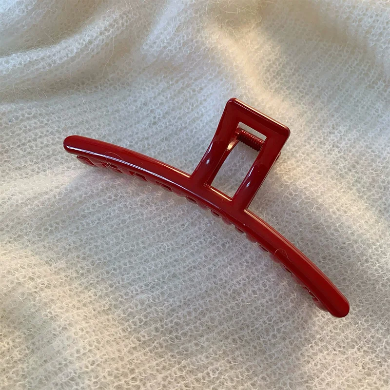 Red Hair Claw Clips for Women French Elegant Large Size Cross Crab Hair Clip 2024 Trendy Hair Accessories Korean Hair Ornaments