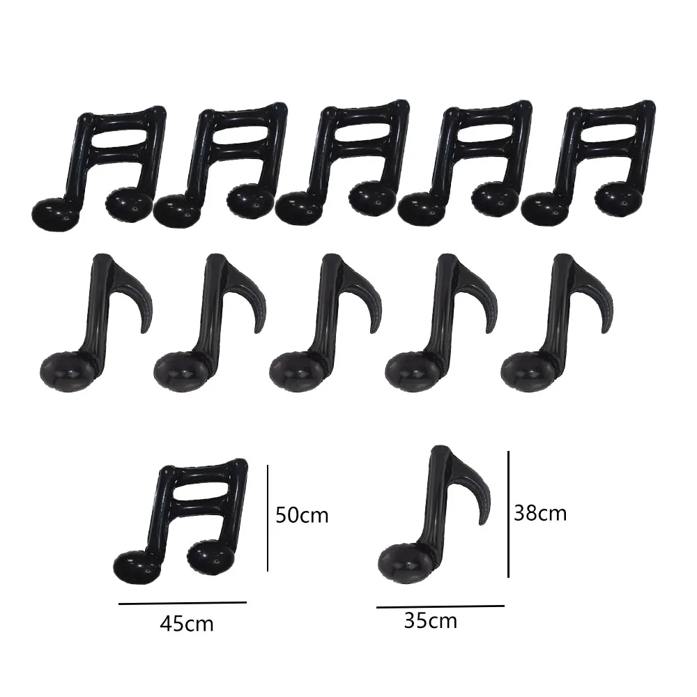 10Pcs Music Note Black Balloon Mylar Balloon Music Balloons Use for 80s 90s Birthday Music Themed Rock and Roll Party Decortion