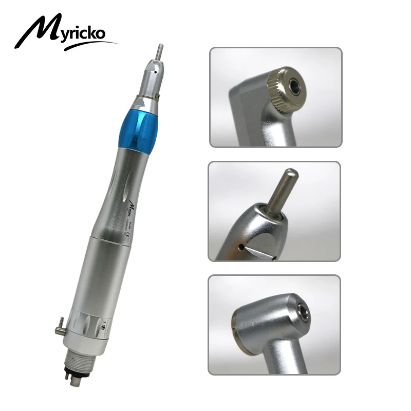 Dental Low Speed Handpiece External Push Button Single Water Spray Contra Angle 2/4 Holes Air Motor Dental Equipment