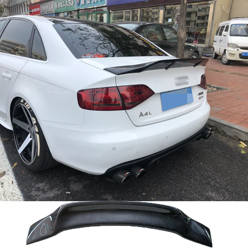 

Trunk Spoiler Carbon Fiber FRP Rear Wing Type R Spoiler For Audi A4 B8 Sedan 2008-2012 R Style