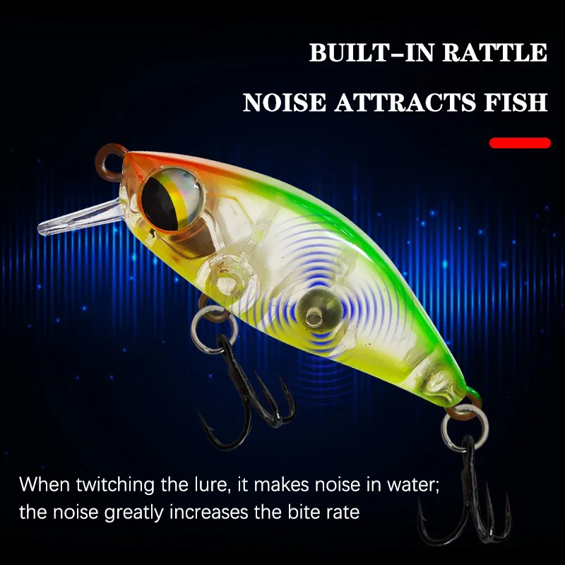 أسماك الصيد السحر 4.5 جرام 50 مللي متر Jerkbait Wobblers بطيئة اغطية المياه العذبة الاصطناعي الطعم الثابت باس سمك السلمون المرقط بايك الصيد المسار