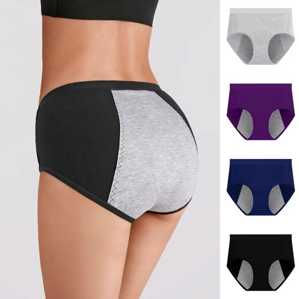 Sleepwear Everyday Underwear Leak-proof High Waist Cotton Period Panties for Women Breathable Elastic with Full Coverage