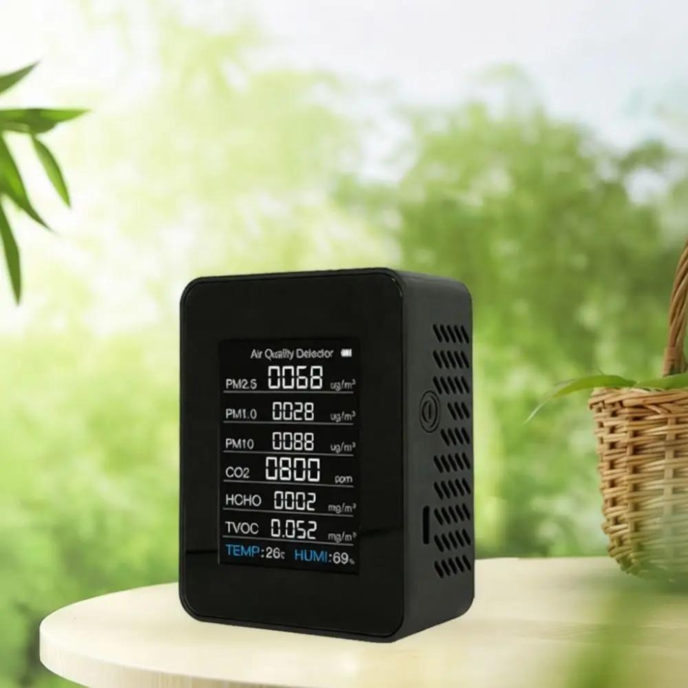 WiFi Air Quality Monitor Detector Portable PM2 5 HCHO TVOC CO2 Sensor Home Office Environment Analysis Tool Meter