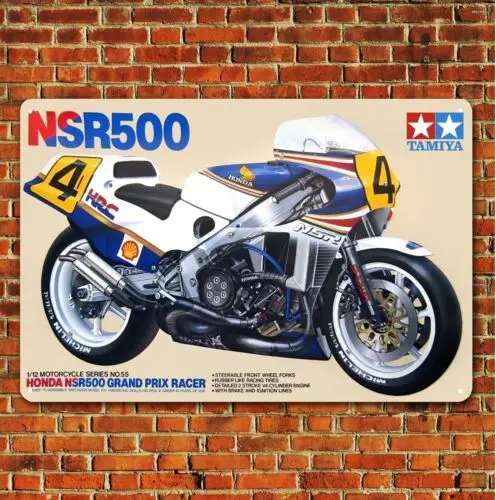 Metal Poster Motorcycle Scale Model Tin Sign Plaque Tamiya  Nsr500 Racer