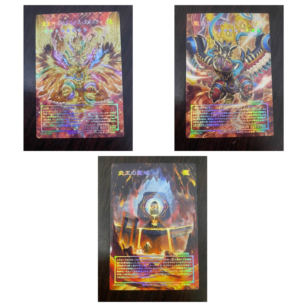 DIY Yu-Gi-Oh! Garunix Eternity, Hyang of The Fire Kings Laser Relief Series Anime Peripheral Game Collection Card Holiday Gift