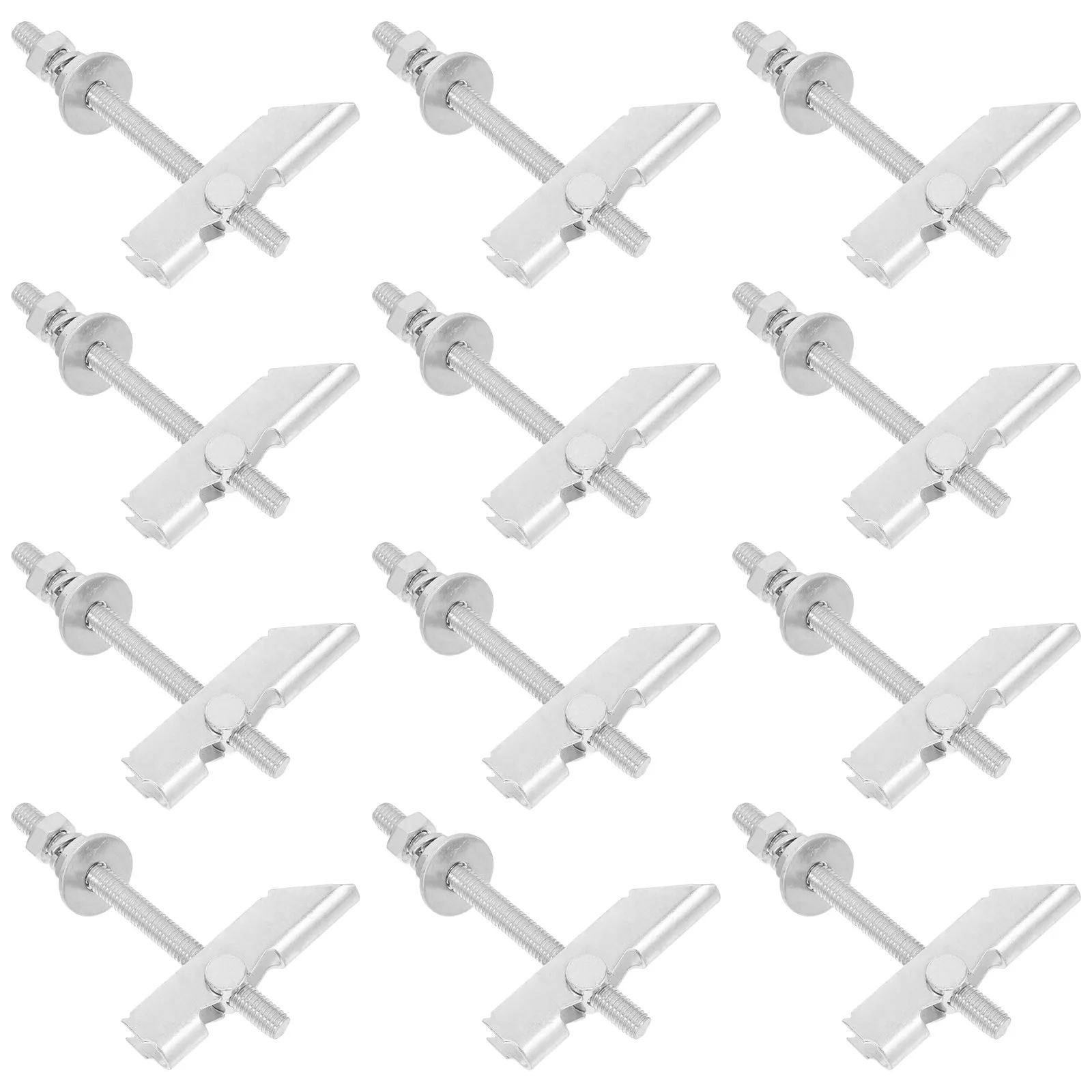 12Pcs Steel Toggle Bolts Heavy Duty Drywall Anchor Set Aircraft Screw Design Hollow Wall Support for Shelves Frames Ceilings