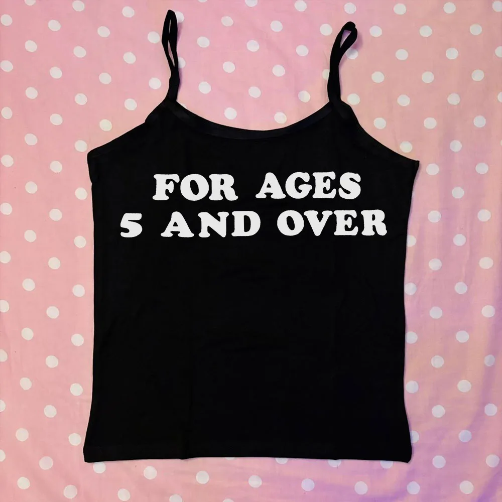 2000s sexy electronic girl baby vest street top Y2k letter printed round neck vest Y2k top fashionable casual women's camisole t