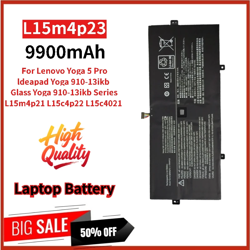 

100% новый аккумулятор для ноутбука L15m4p23, 3,88 В, 9900 мАч для Lenovo Yoga 5 Pro, серия 910-13ikb 910-13ikb, высококачественная сменная батарея
