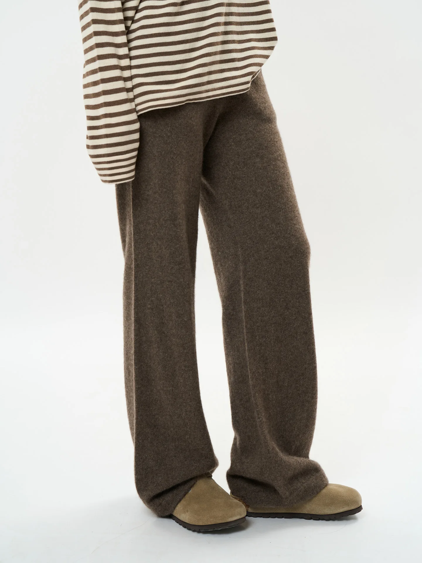 

Autumn and Winter Women's Casual Solid Color High Waist Loose Wide Leg Pants