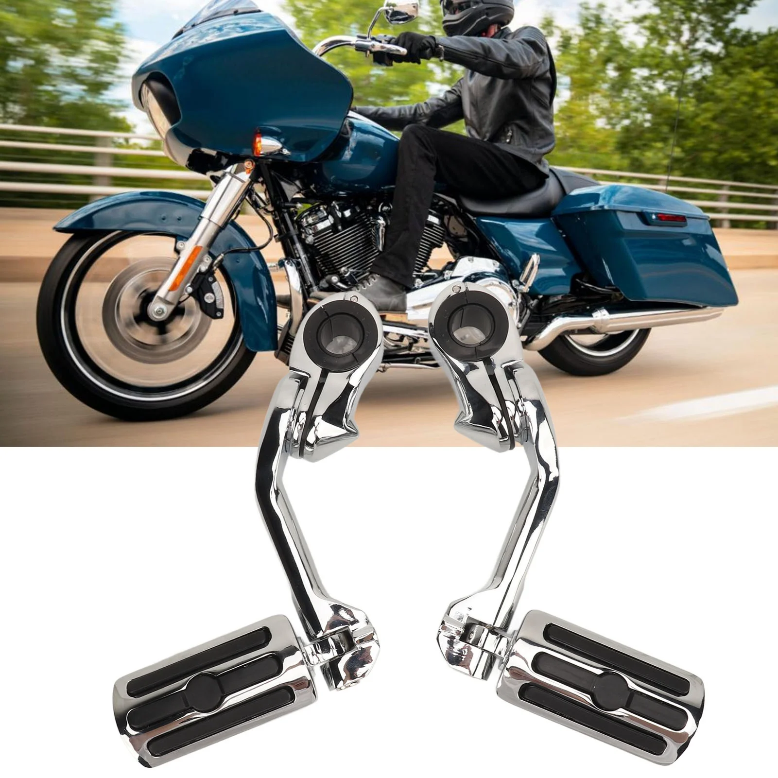 

Adjustable Chrome Motorcycle Highway Foot Peg, Durable and Comfortable Pedal for Davidson, 2Pcs