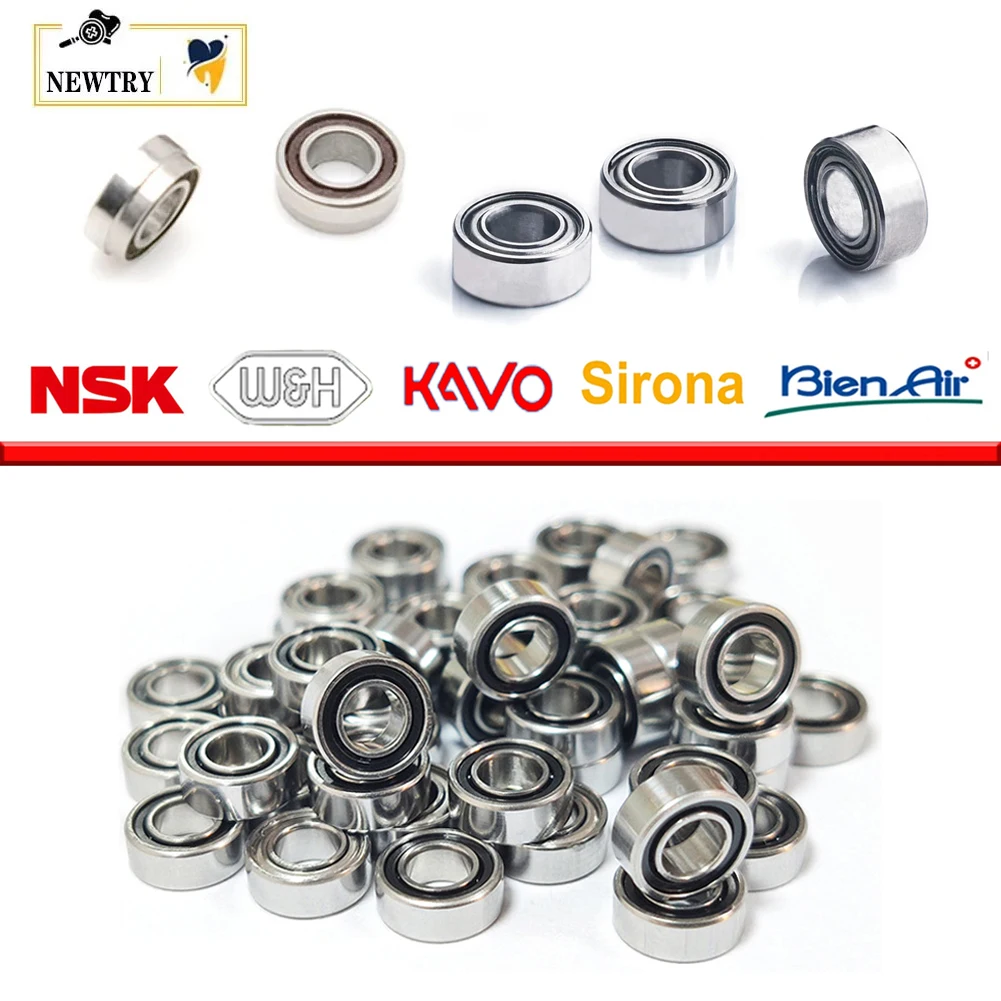 10Pcs Ceramic Ball Bearing Multi-types NSK KAVO WH Sirona High Speed Dental Handpiece Step Flange Air Turbine Parts SR144 SFR144