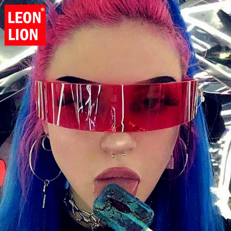 

LeonLion 2023 Punk Sunglasses Women Rimless One-piece Eyeglasses Women/Men Brand Designer Glasses Women Lentes De Sol Mujer