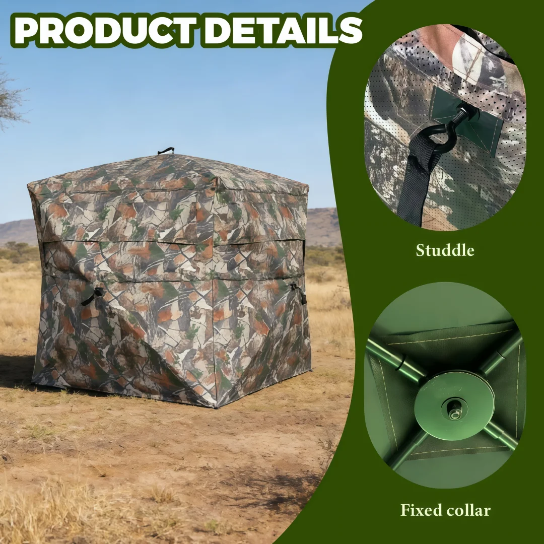 Camouflage Pop-Up Hunting Blind Easy Setup Ground Shelter Outdoor Camo Blind with Storage for Deer Turkey Duck Archery Season view 4
